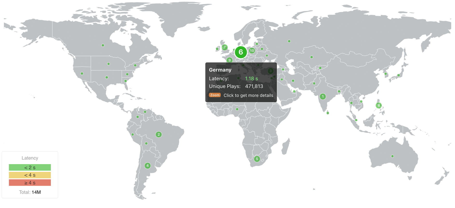 Screenshot: nanoStream Analytics Worldmap