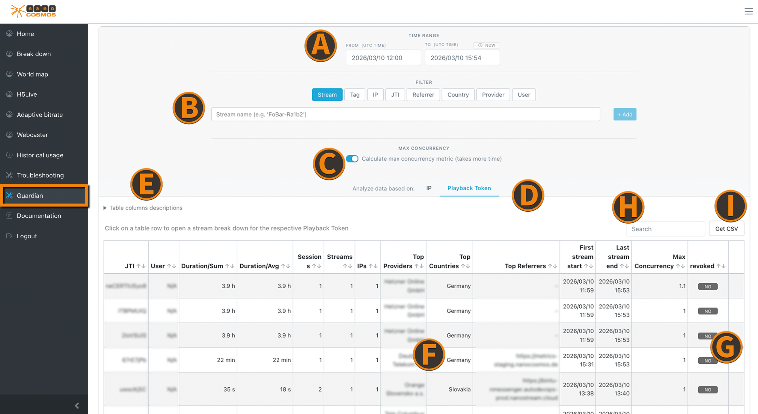 Screenshot: Analytics Guardian