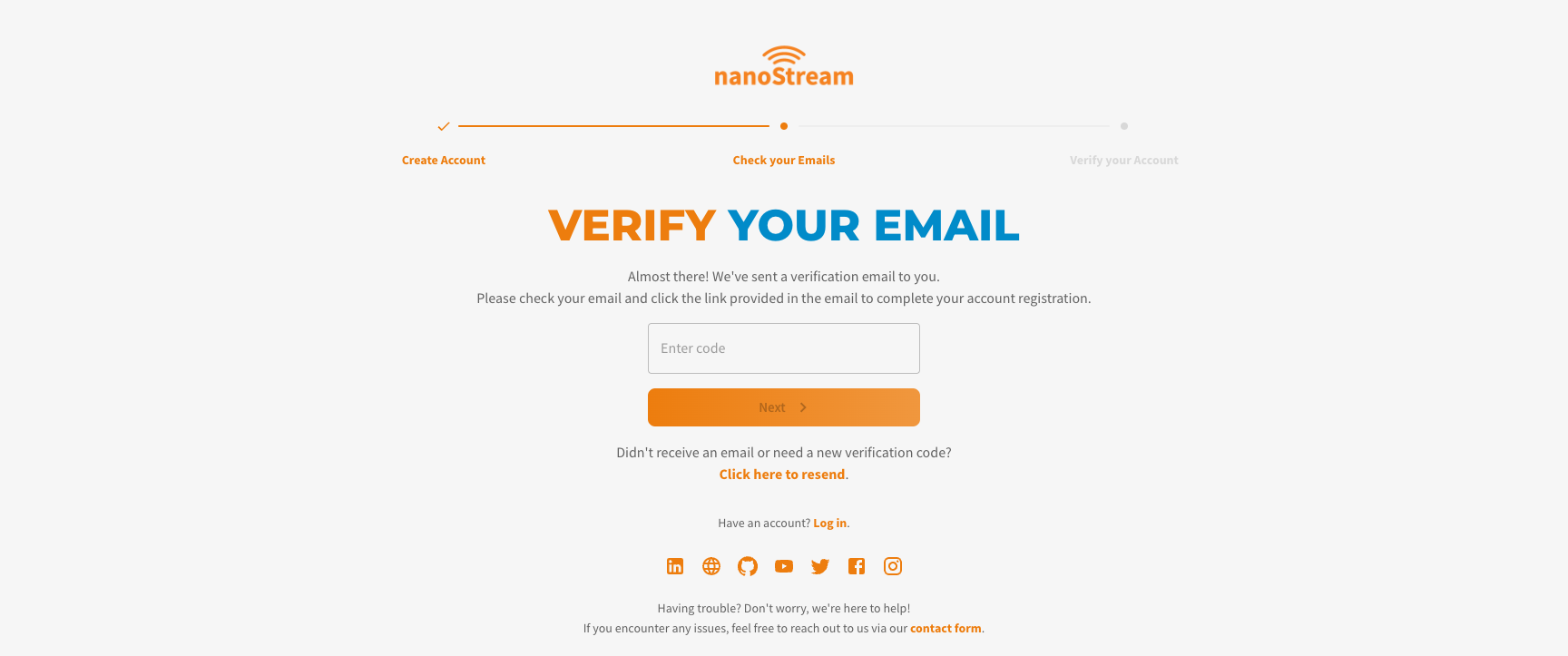 Screenshot: Verify your Email