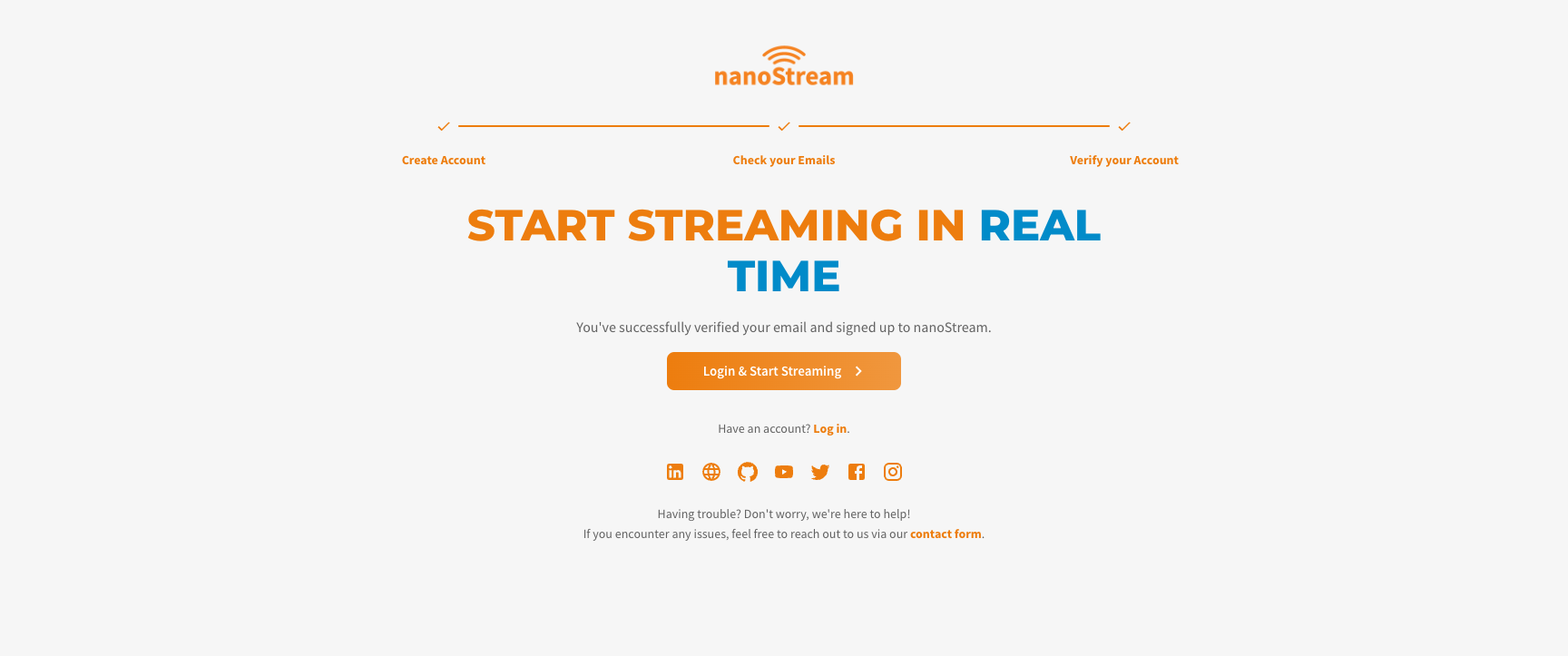 Screenshot: Verify your Email
