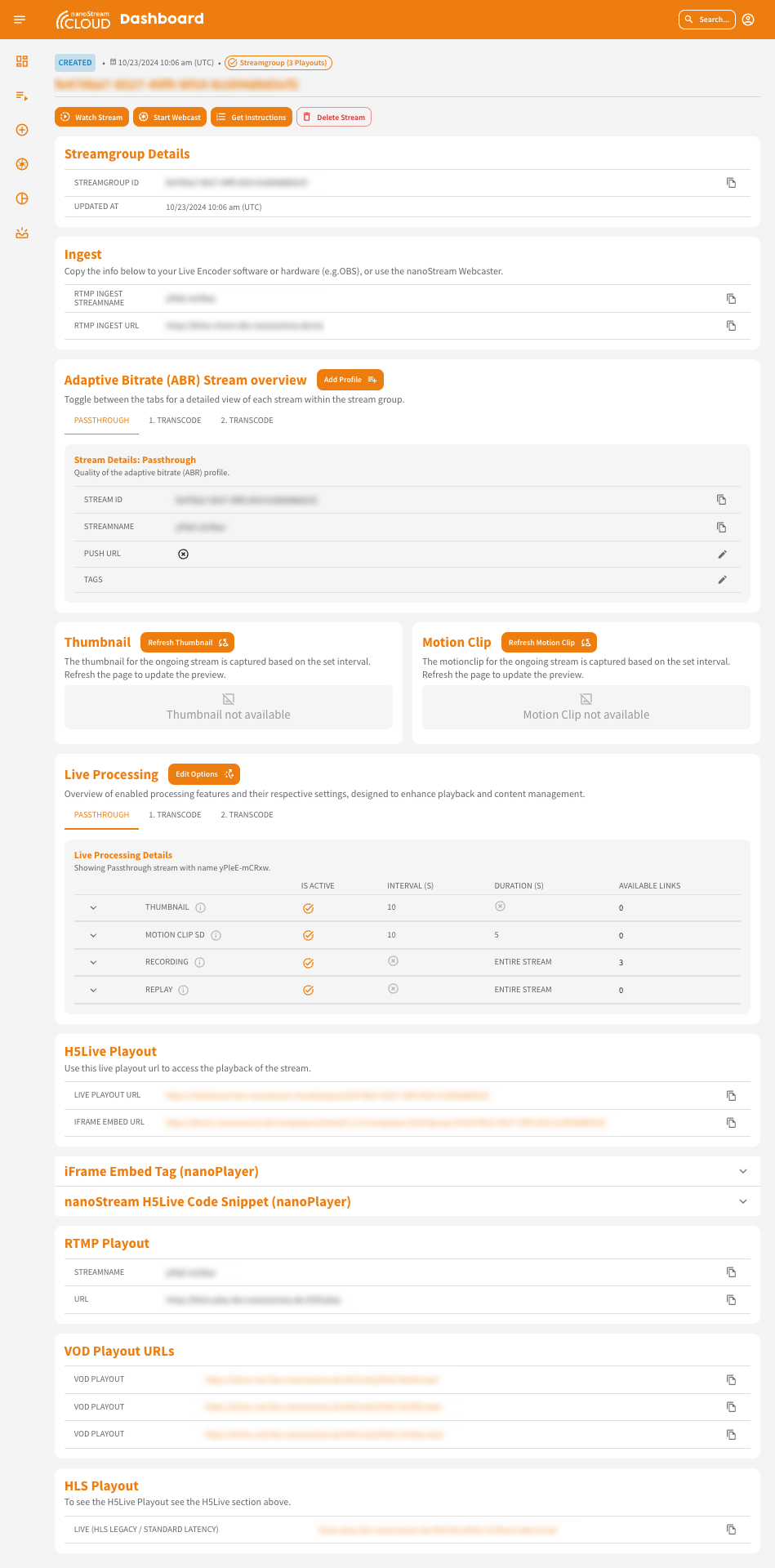 Screenshot: Stream Overview Dashboard 4