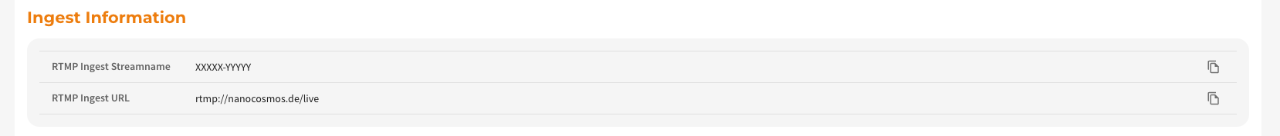 Screenshot: Ingest Information