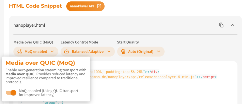 Screenshot: Media over QUIC (MoQ)