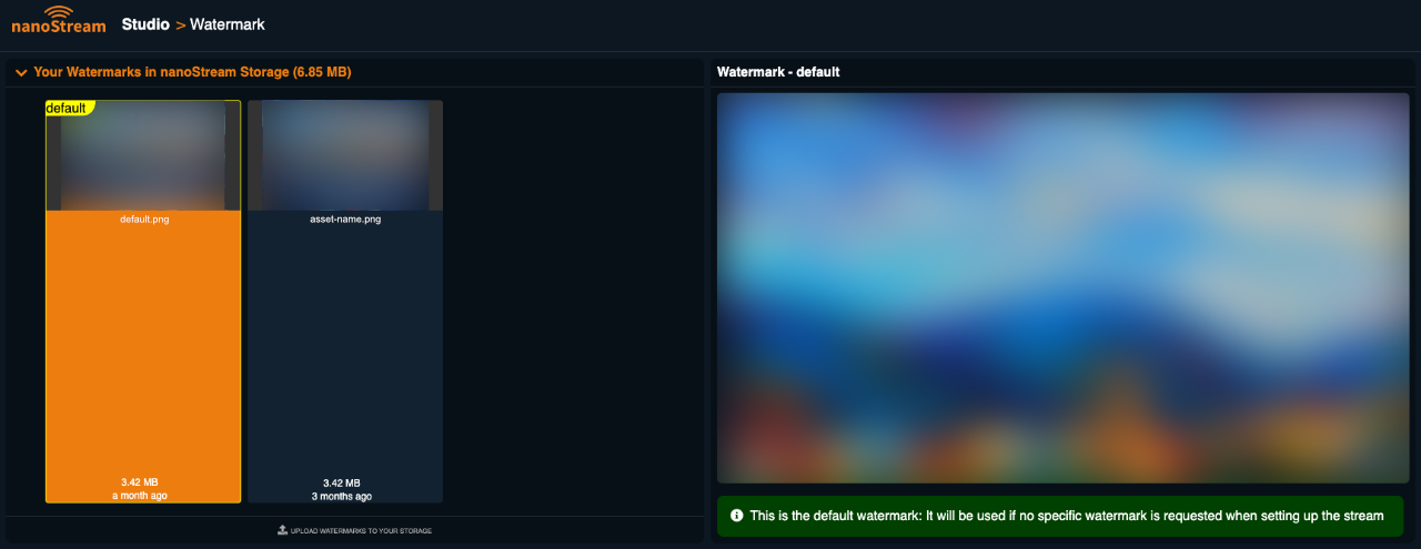 Screenshot: nanoStream Studio Menu