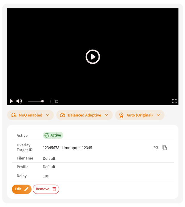 Screenshot: Overlay Setup Overview