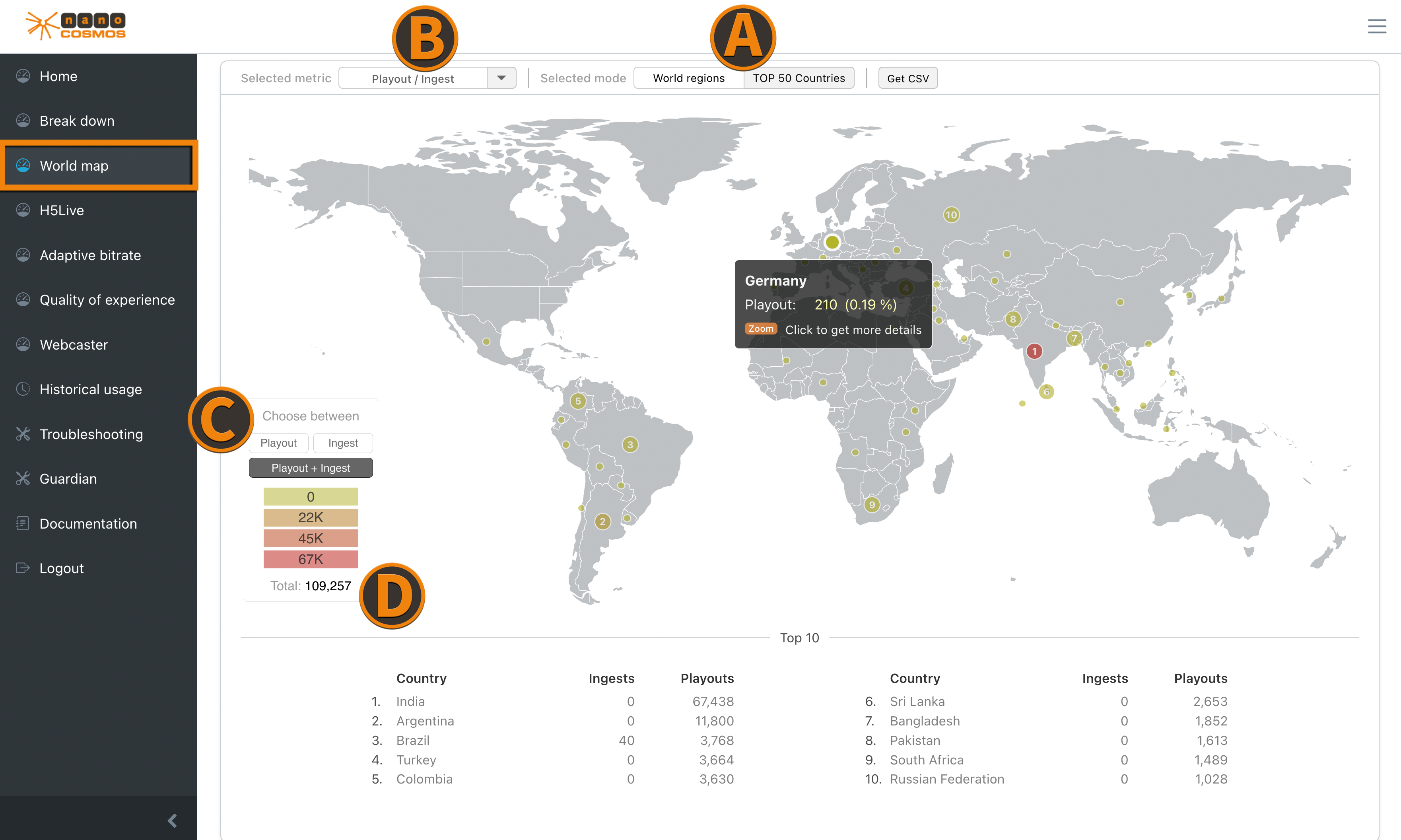 Screenshot: World Map Country View