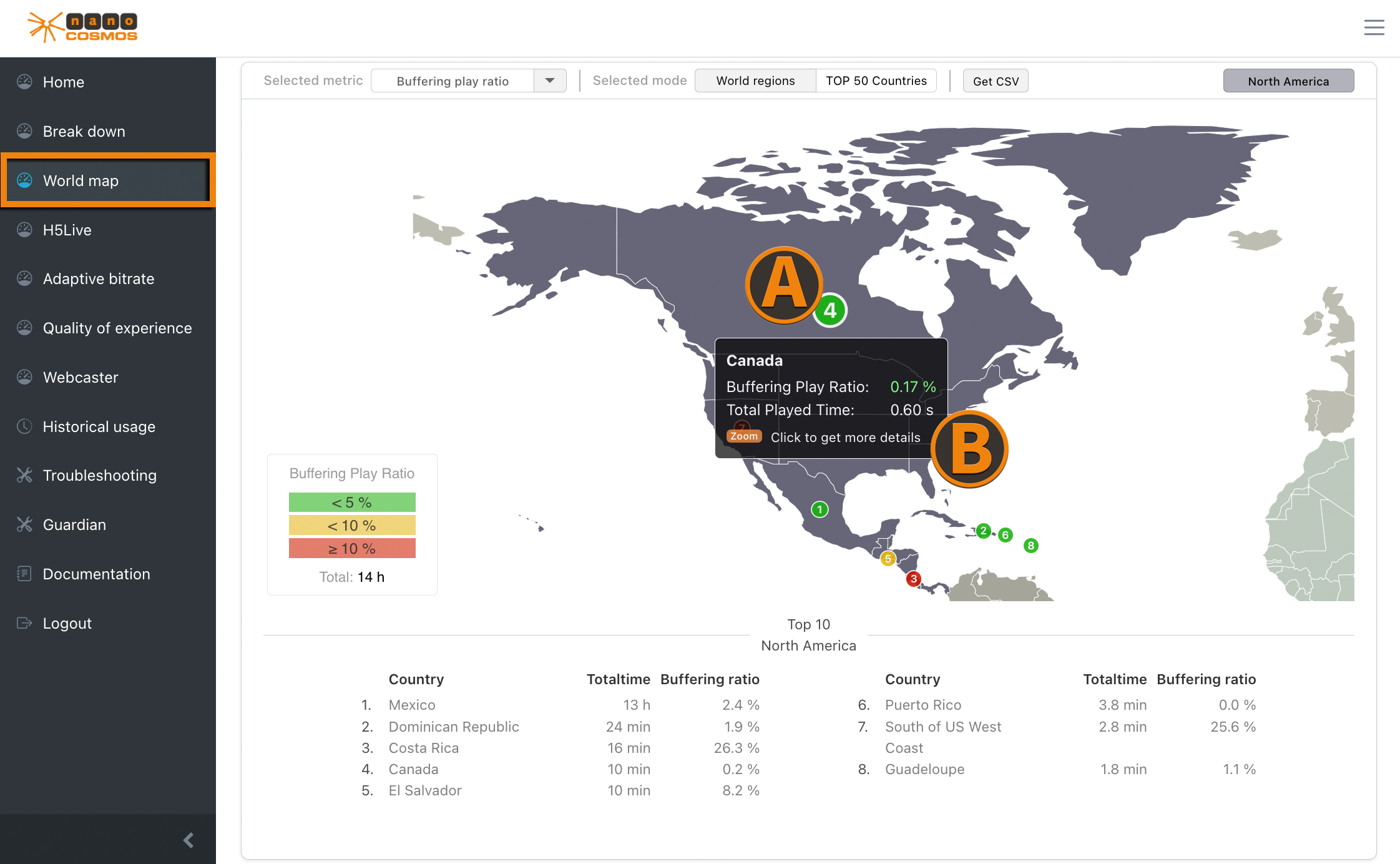 Screenshot: World Map Region Zoom View