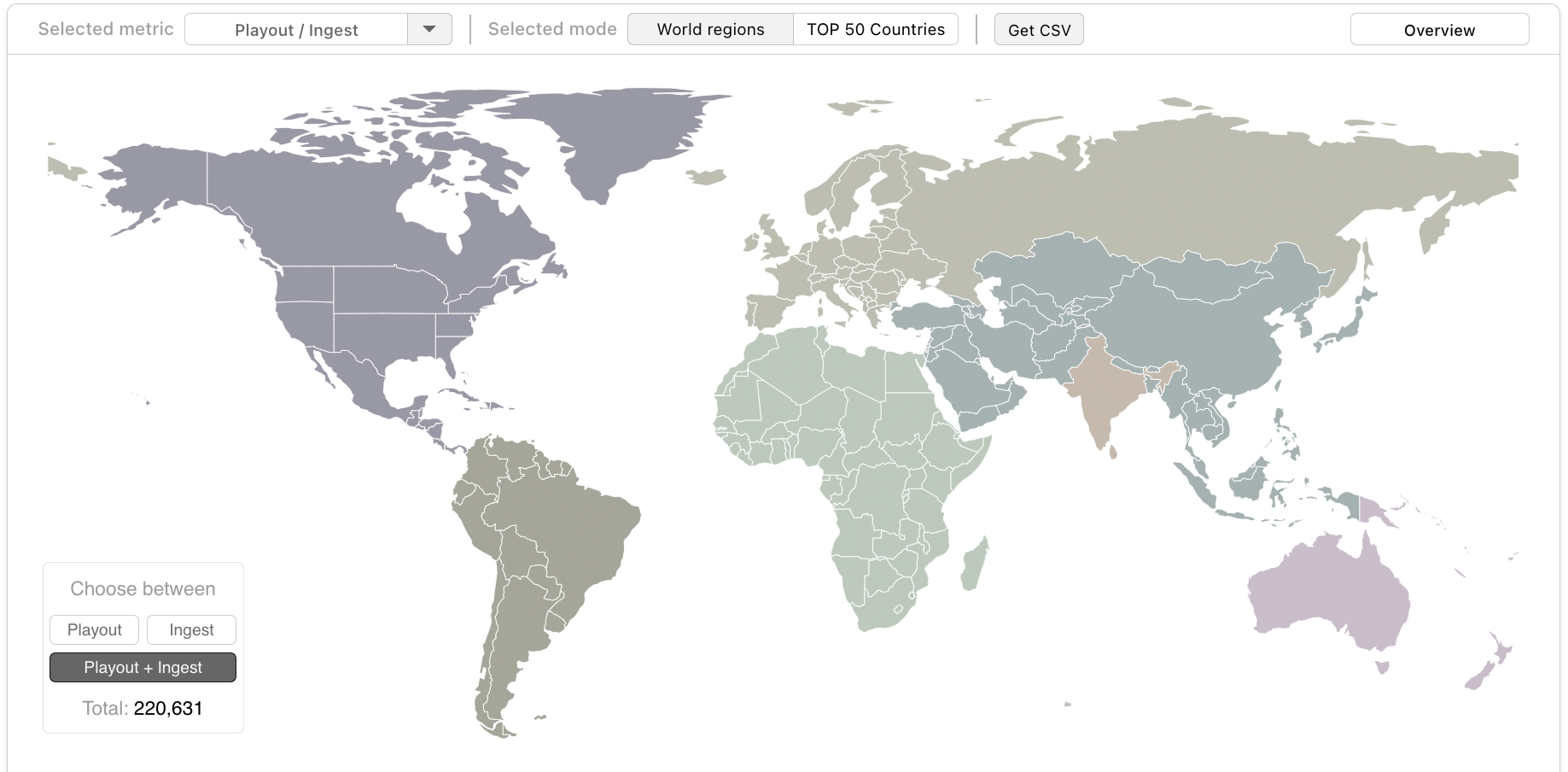 Screenshot: World Map: Regions View